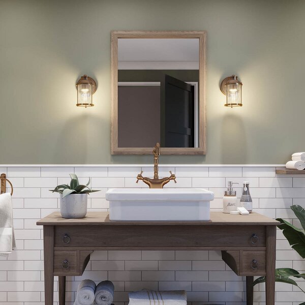 Quintiesse Aplică de perete Ashland Bay, cu 1 bec, alamă, IP44, reglabil, Auriu / Alamă, Baie, Metal, Design industrial