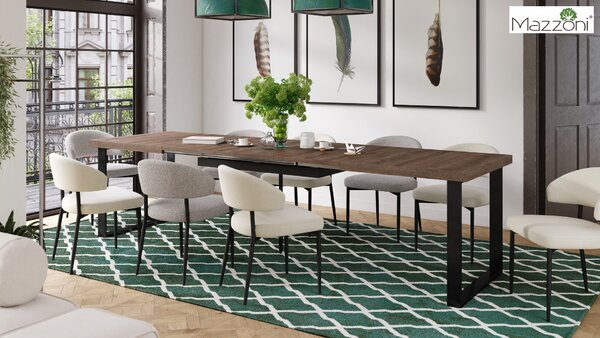 MAZZONI EXPORT IRIS Bej Latte (material Monza 60) - SCAUN MODERN TAPIȚAT BOUCLÉ PENTRU SALON/SUFRAGERIE LOFT