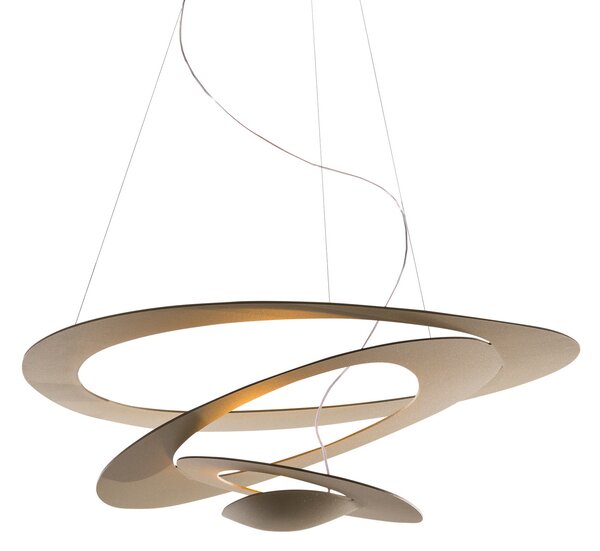 Artemide Pirce Mini lampă suspendată LED aur 3000K, reglabil, Auriu / Alamă, Camera de zi / sufragerie, Metal, Design