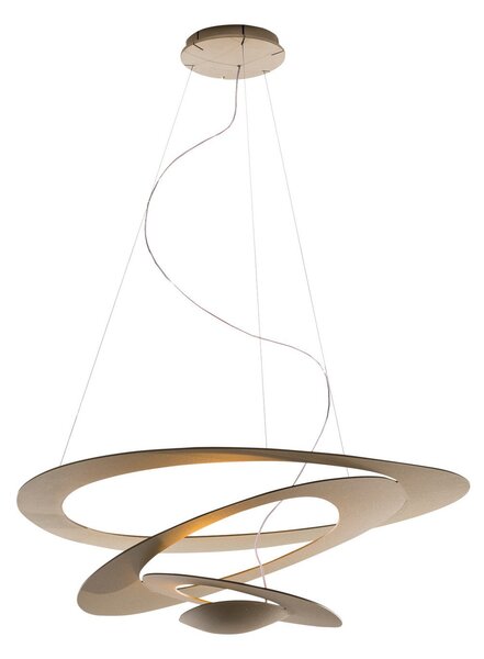 Artemide Pirce Mini lampă suspendată LED aur 3000K, reglabil, Auriu / Alamă, Camera de zi / sufragerie, Metal, Design