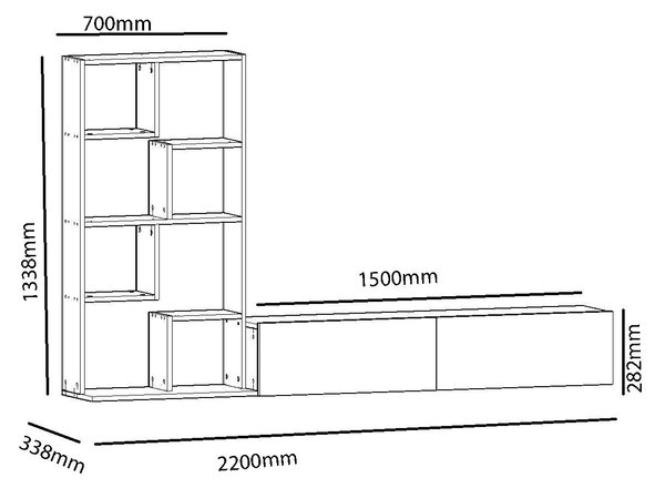 Mobilier living Bredley (alb). 1101418