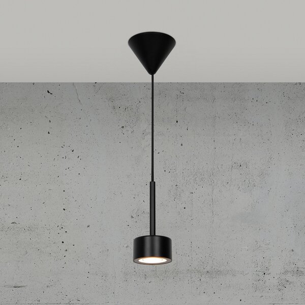 Nordlux Suspensie LED Clyde, cu o singură lampă, reglaj de intensitate luminoasă, reglabil, Negru, Camera de zi / sufragerie, Metal, Modern