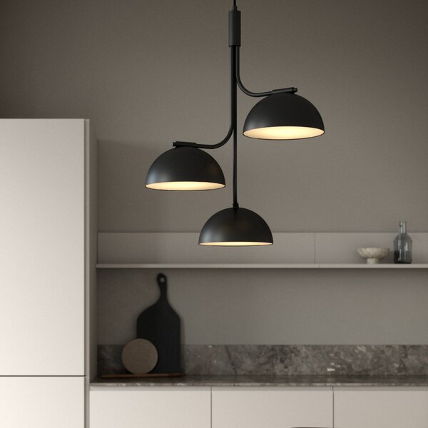 DFTP by Nordlux Lampă suspendată Tullio, 3 becuri, negru, reglabil, Negru, Camera de zi / sufragerie, Metal, Design