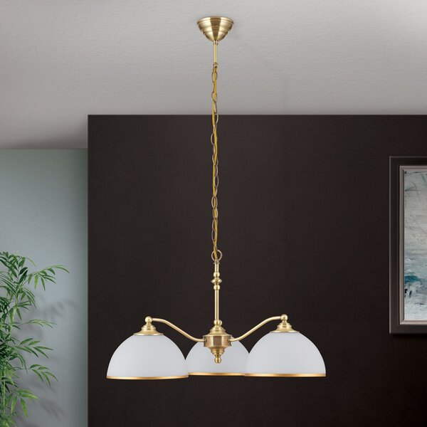 ORION Lampă suspendată Old Lamp suspendare lanț, 3 bec., reglabil, Bronz / Alamă Veche, Camera de zi / sufragerie, Metal, Antichitate
