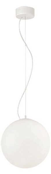 IDEAL LUX Ideal Lux Mapa, corp de iluminat suspendat din sticlă Ø 30 cm, reglabil, Alb, Camera de zi / sufragerie, Sticlă, Modern, glob
