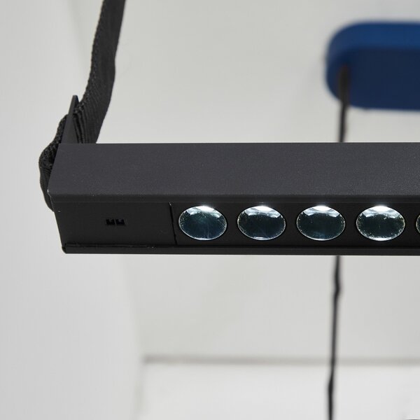 LOOM DESIGN Lampă suspendată LED Belto, negru, reglabil, Negru, Camera de zi / sufragerie, Aluminiu, Modern