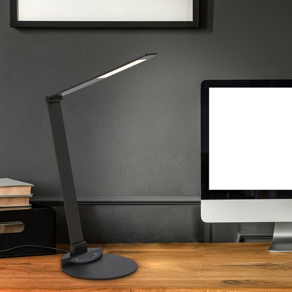Briloner Lampă de birou LED Haiti touchdim CCT negru, reglabil, Negru, Studiu / Birou, Metal, Modern