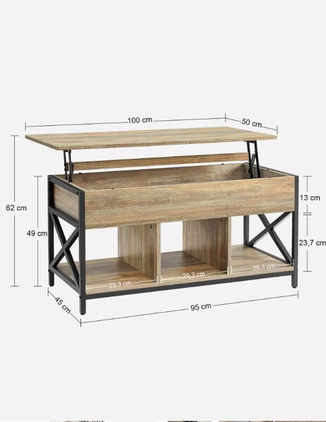 Masuta de cafea TAYLOR SONOMA cu blatul extensibil 100x50 cm
