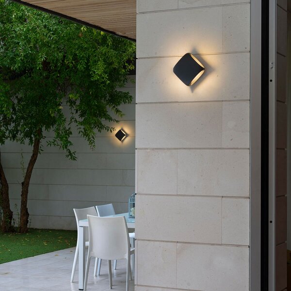 FARO BARCELONA Aplică LED de exterior Bu-oh! antracit, Negru, Metal, Modern