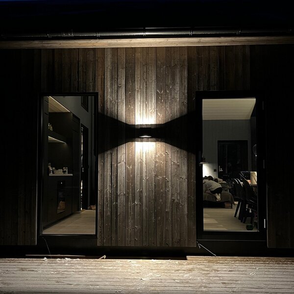 The Light Group SLC Shadow aplică LED de exterior up/down, reglabil, Negru, Metal, Modern, Perete unghiular