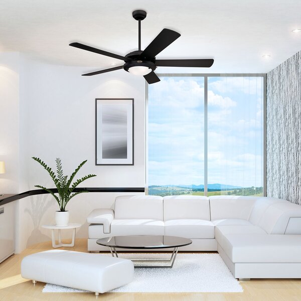 Westinghouse Comet ventilator pală negru argintiu, Negru, Camera de zi / sufragerie, Lemn, Modern