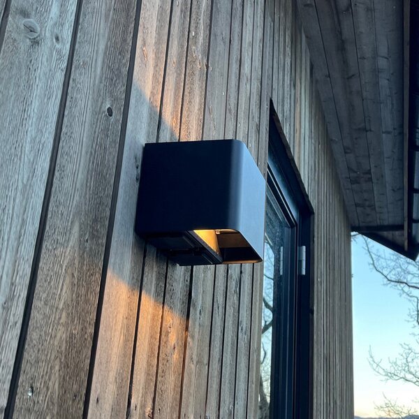 The Light Group SLC Shadow aplică LED de exterior up/down, reglabil, Negru, Metal, Modern, Perete unghiular