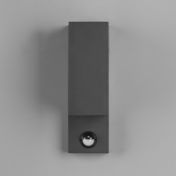 Trio Lighting Aplică exterior Roya 2 bec senzor unghiul antracit, reglabil, Negru, Metal, Modern, Perete unghiular
