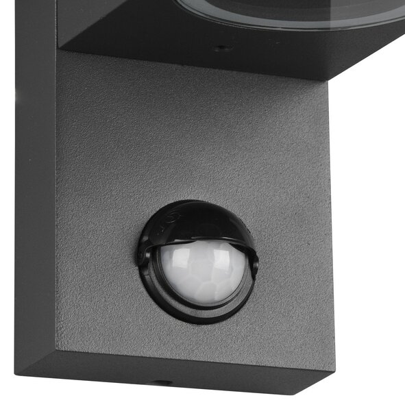 Trio Lighting Aplică exterior Roya 2 bec senzor unghiul antracit, reglabil, Negru, Metal, Modern, Perete unghiular