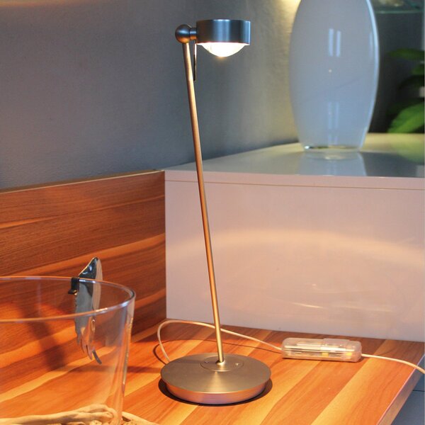 Top Light Lampă de masă cu dimabil PUK TABLE, crom mat, reglabil, Gri, Camera de zi / sufragerie, Metal, Design