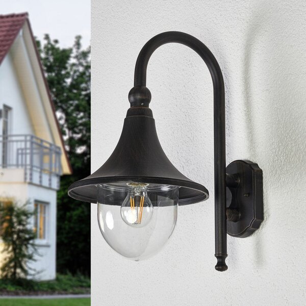 Lămpi de exterior Lindby, Daphne, reglabil, Negru, Balcon, Aluminiu, Antichitate