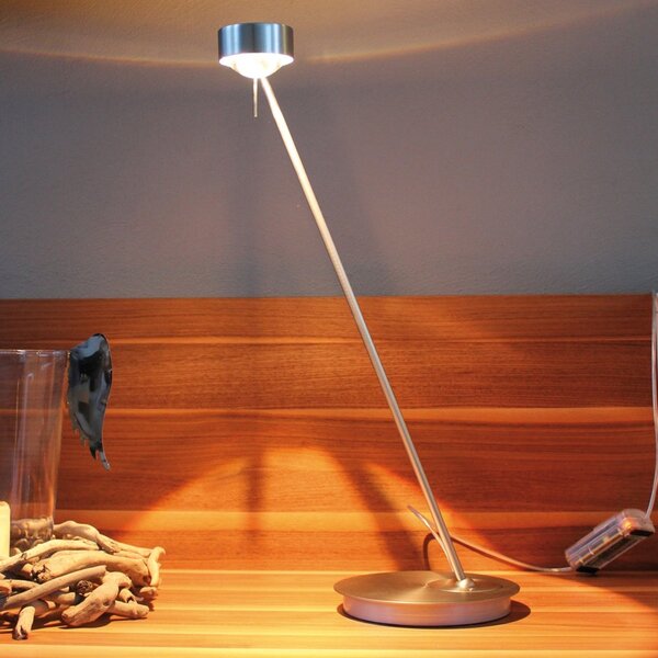 Top Light Lampă de masă cu dimabil PUK TABLE, crom mat, reglabil, Gri, Camera de zi / sufragerie, Metal, Design