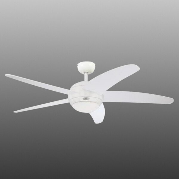 Westinghouse Bendan – Ventilator cu cinci pale, alb, Alb, Camera de zi / sufragerie, Lemn, Modern