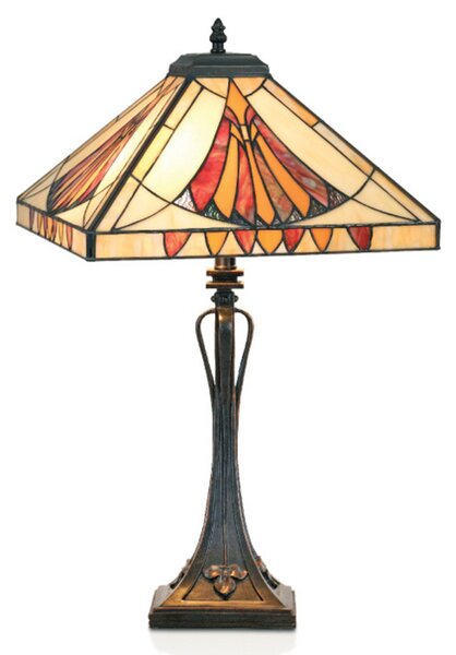 Artistar Lampă de masă grațioasă AMALIA în stil Tiffany, Multicolor, Camera de zi / sufragerie, Metal, Tiffany