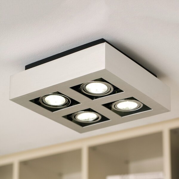 EGLO Plafonieră LED cu 4 becuri Loke, Gri, Camera de zi / sufragerie, Metal, Modern