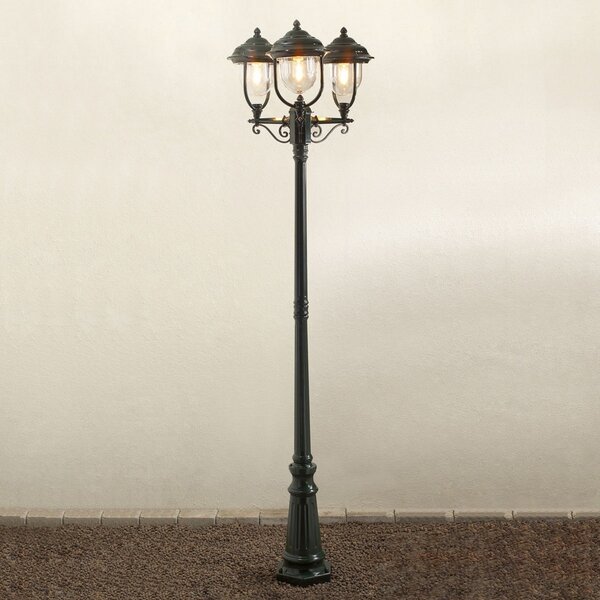 Konstsmide Lampadar Parma 3 fluxuri, verde, reglabil, Verde, Metal, Casă de țară / Rustic
