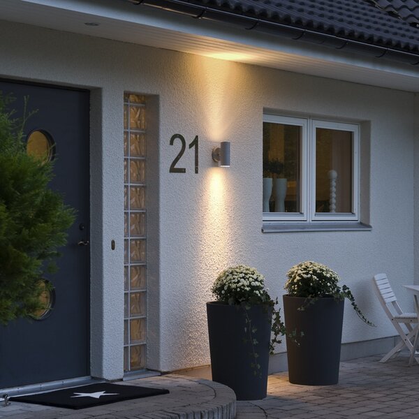 Konstsmide Aplică de exterior New Modena 2 becuri gri, reglabil, Gri, Metal, Modern