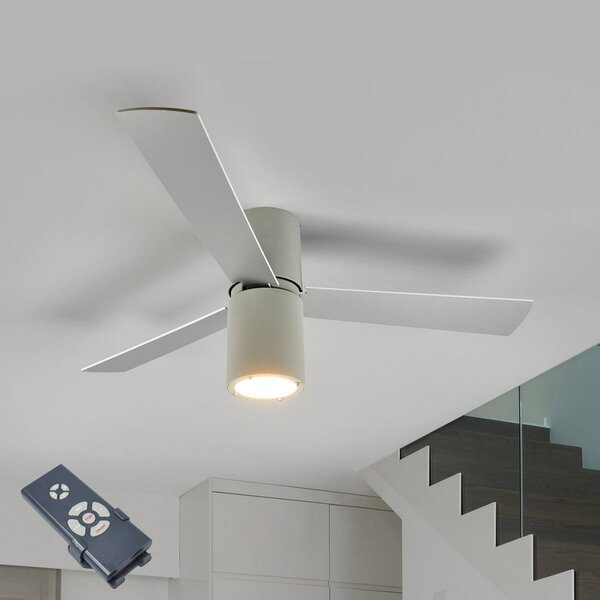 LEDS-C4 FORMENTERA Ventilator de tavan cu telecomandă, Gri, Camera de zi / sufragerie, Lemn, Modern