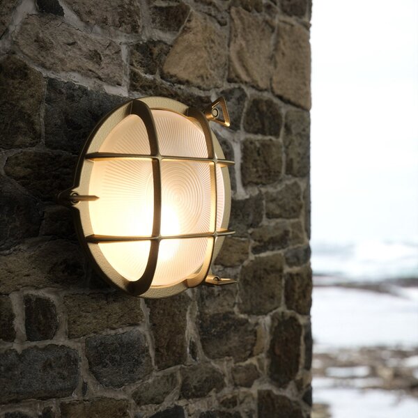 Nordlux Aplică de exterior Polperro, alamă, Auriu / Alamă, Metal, Maritimă