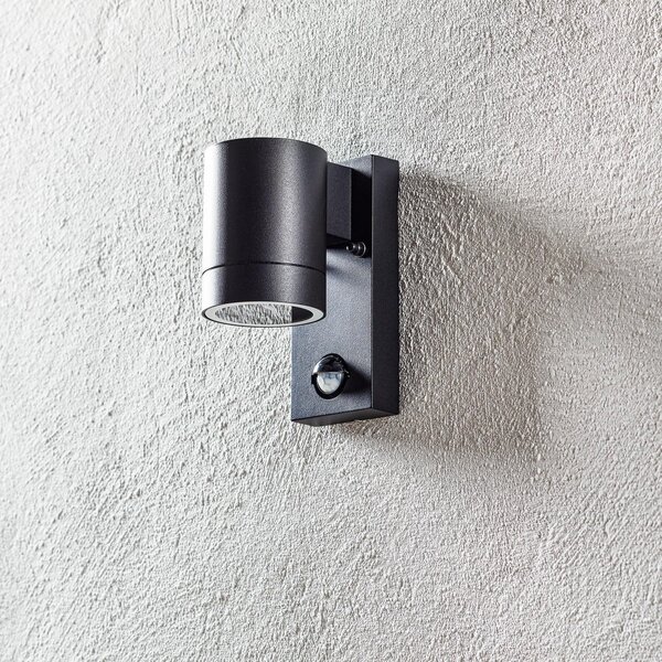 Nordlux Aplică de exterior Tin Maxi cu senzor, negru, Negru, Metal, Modern