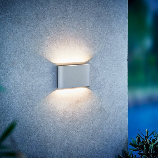 Nordlux Aplică LED de exterior Kinver, formă plată, alb, Alb, Metal, Modern