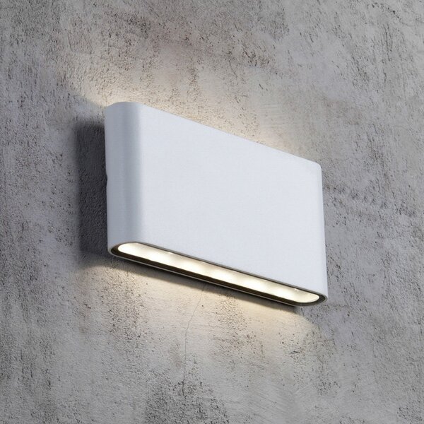 Nordlux Aplică LED de exterior Kinver, formă plată, alb, Alb, Metal, Modern