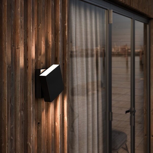 Nordlux Aplică de exterior LED Turn, dimabilă, negru, reglabil, Negru, Metal, Design