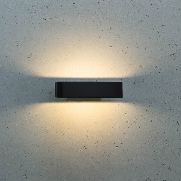 Heitronic Aplică LED de exterior cu design liniar Juno, Negru, Metal, Modern