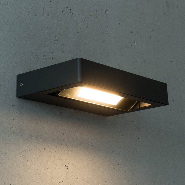 Heitronic Cordoba - aplică LED de exterior rabatabilă, Negru, Metal, Modern
