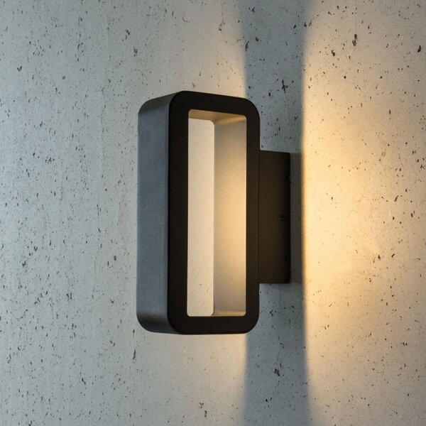 Heitronic Aplică LED de exterior cu design liniar Juno, Negru, Metal, Modern