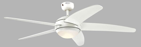 Westinghouse Ventilator de tavan cu LED Bendan, alb, silențios, reglabil, Alb, Camera de zi / sufragerie, Lemn, Modern
