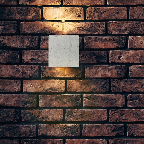 Lucande Aplică LED de exterior Riak, gri beton, Gri, Baie, Beton, Modern