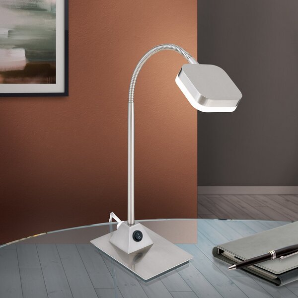 ORION Lampă de masă LED Tobias, nichel mat, Gri, Camera de zi / sufragerie, Metal, Modern