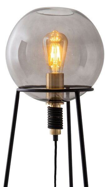 Näve Lampă de masă Stelo cu abajur sferă sticlă, Negru, Camera de zi / sufragerie, Metal, Modern