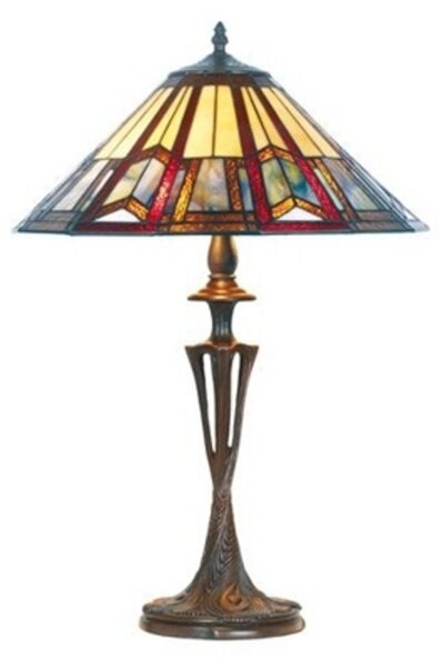 Artistar Lampă de masă Lillie în stil Tiffany, Multicolor, Camera de zi / sufragerie, Plastic, Tiffany