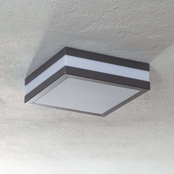 Brilliant Plafonieră de exterior Matteo, 2 x E27, IP44, antracit, reglabil, Negru, Metal, Modern, Perete unghiular