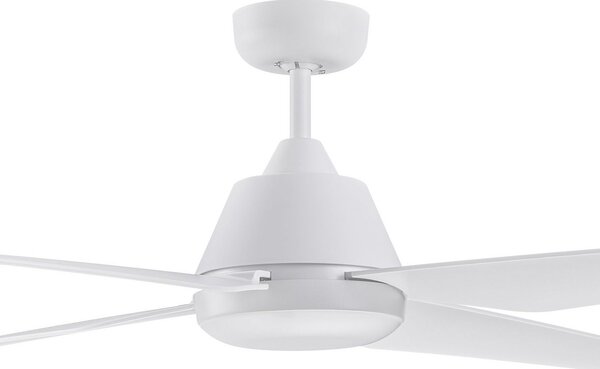 Beacon Lighting LED ventilator de tavan Aria alb silențios 122 cm, Alb, Camera de zi / sufragerie, Plastic, Modern