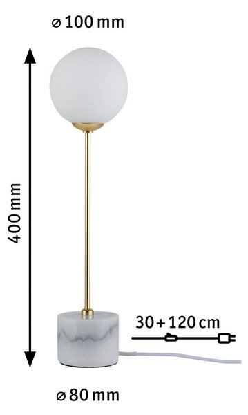 Lampă de masă Paulmann, Moa, Alb, Camera de zi, Piatră, Modern