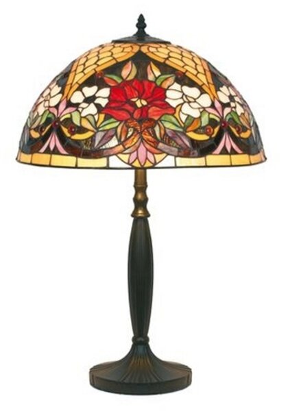 Artistar Lampă de masă cu model floral în stil Tiffany, Multicolor, Camera de zi / sufragerie, Metal, Tiffany