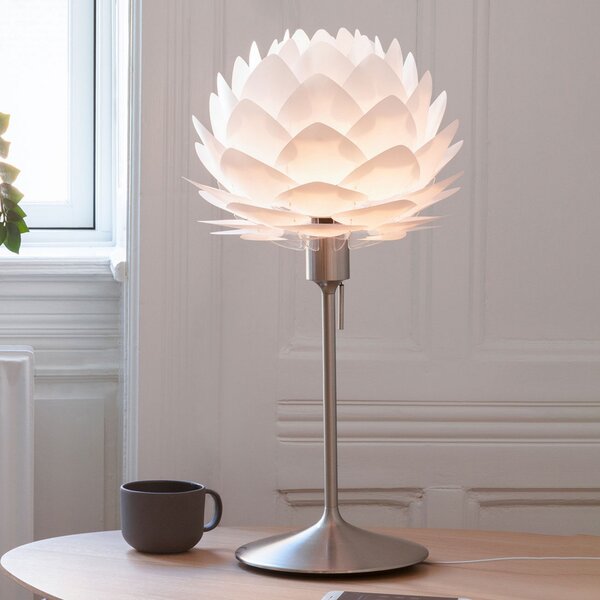 UMAGE Silvia mini lampă de masă alb/oțel, Alb, dormitor, Metal, Design