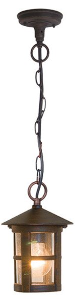 Viokef Lampă suspendată de exterior Skiathos IP54 maro, reglabil, Maro / Rugină, Metal, Casă de țară / Rustic