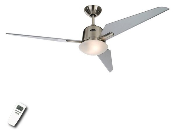 CasaFan Ventilator de tavan ECO AVIATOS, Ø 132 cm, argintiu, curent continuu, silențios, Gri, Camera de zi / sufragerie, Lemn, Modern