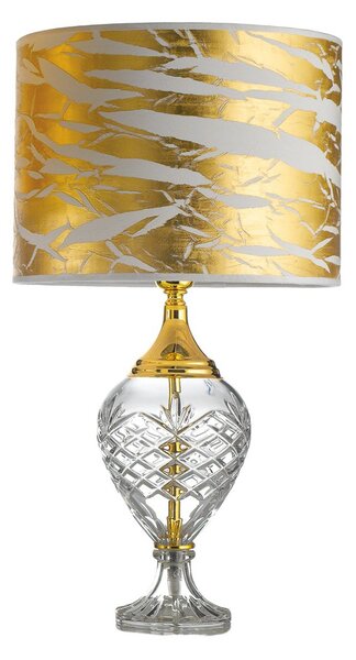Cremasco Belle Epoque lampă de masă, 59 cm aur, Transparent, Camera de zi / sufragerie, Sticlă