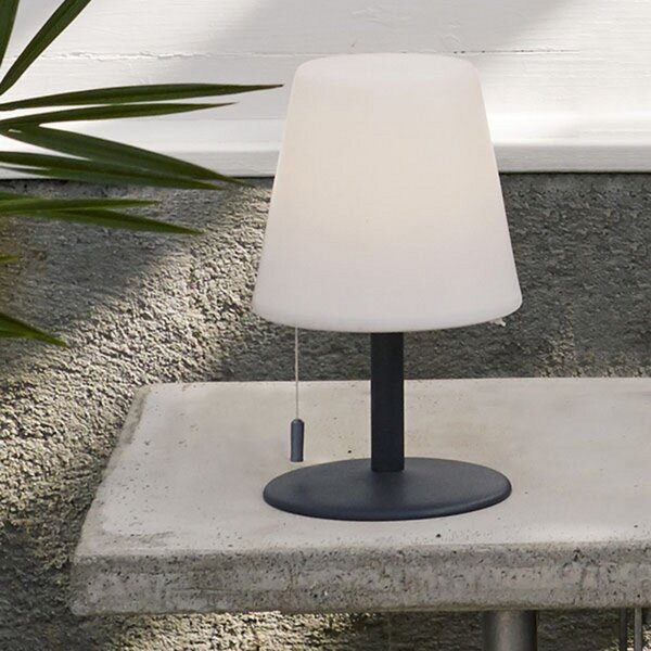 STAR TRADING Lampă LED de masă Gardenlight Kreta acumul 26,5cm, Negru, Plastic, Modern