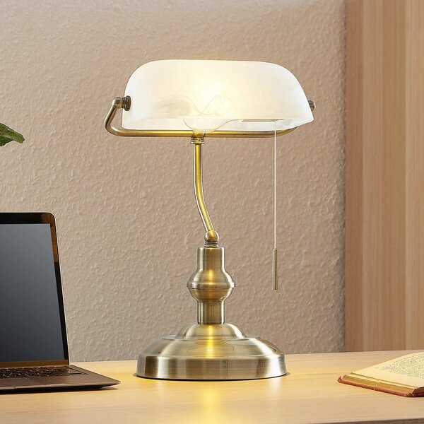 Lindby Profina lampă de birou, bronz, Bronz / Alamă Veche, Studiu / Birou, Metal, Antichitate